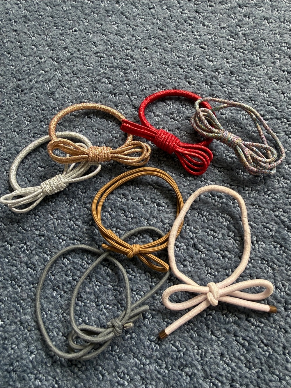 Bow Accent Elastic Hair Ties - Mixed Colors